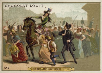 1789年10月5日、フランス革命、ベルサイユに行進するパリの女性 作： French School