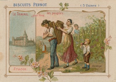 ビスケットのラベルに描かれた人物イラストの作品 作： French School