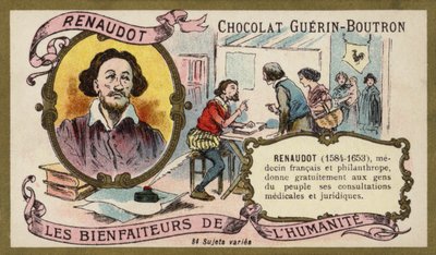 Theophraste Renaudot, フランスの医師・慈善家 (Chromolitho) 作： French School