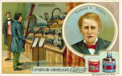 Thomas A Edison、発明者-蓄音機の録音 作： French School