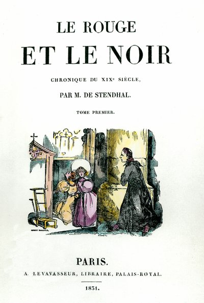 スタンダール(1783-1842)の著書 "赤と黒 "のタイトルページ。 作： French School