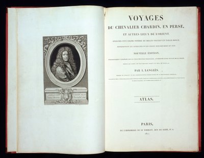 タイトルページとフロントピースの肖像画、1811年のシュヴァリエシャルダンアンペルスの航海 作： French School