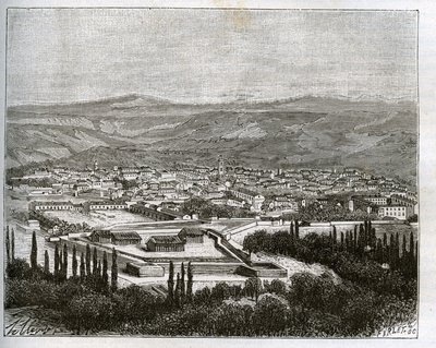 19世紀のTlemcen en agery - V.A. Malt-Brownの「La France illustree: geographie, histoire, administration statistique」に掲載された彫刻。1884 作： French School