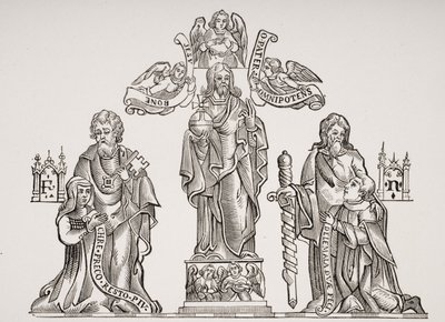 ニコラスフラメル（c.1330〜c.1418）と妻のペルネルを描いたトゥームデコレーション。 作： French School