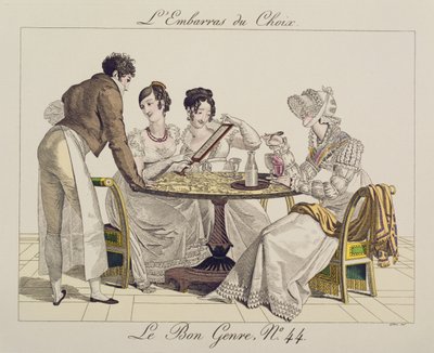 あまりにも多くの選択肢、ルボンジャンル、1827年のプレート44 作： French School