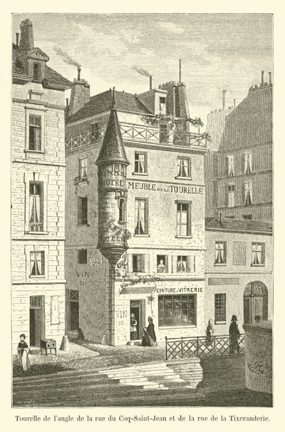 rue du Coq-Saint-Jeanとrue de la Tixeranderieの角の砲塔 作： French School