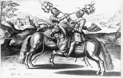 アンリ4世（1553-1610）とアントワーヌドプルビネル（1555-1620）の間のトーナメントシーン 作： French School