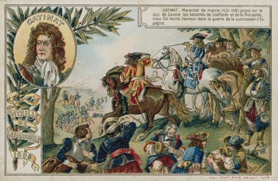 マルサリアの戦いを描いた画像付きのトレードカード 作： French School