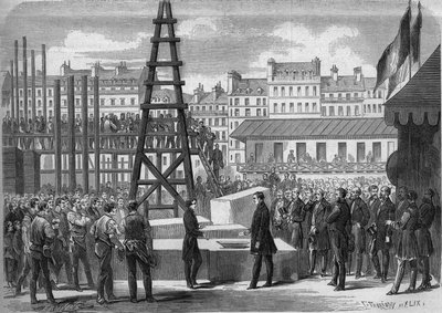 第二帝政期のパリの変貌、オスマン・パリ：建築家シャルル・ガルニエ（1825-1898）の立会いのもと、国務大臣ジョセフ・アレクサンドル・コロンナ（1810-1868）、ワレフスキ伯爵によるオペラ・ガルニエの初演の設置 作： French School