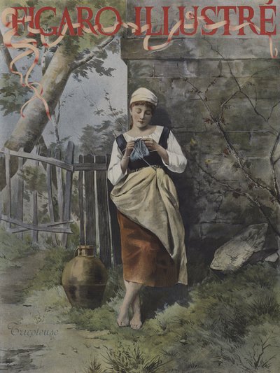 Tricoteuse（編み物師）。1896年9月のLe Figaro Illustre誌の表紙（カラーリトグラフ版 作： French School