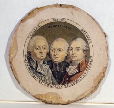 ジャック・アントワーヌ・マリー・ド・カザール（1758-1805）、ジャン・シフレン・モーリー（1746-1817）、ピエール・ビクター・マルエ（1740-1814）の三重の肖像 作： French School