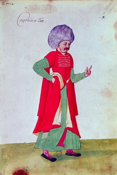 トルコの廷臣、1567（紙にトイレ） 作： French School