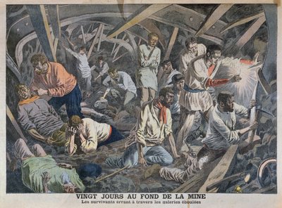 鉱山の底での20日間、ルプティジャーナルより、1906年4月 作： French School
