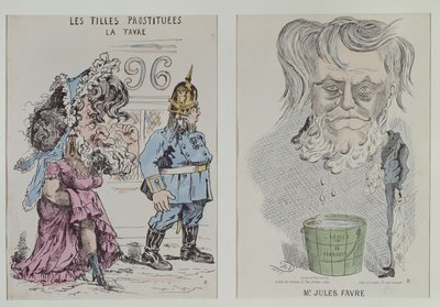 ジュールファーブルの2つの風刺画（1809-80）1870-71 作： French School