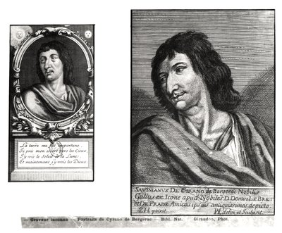 ザカリーハインス（1611-69）の右側のサビニエンシラノデベルジュラック（1619-55）の2つの肖像画 作： French School
