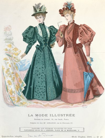 La ModeIllustrée、1895年の2人の女性 作： French School