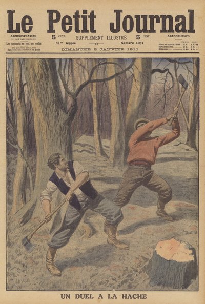 斧と戦う2人の木こり 作： French School