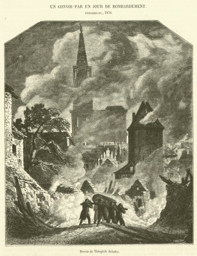 A Convoy On A Bombing Day (Engraving) 作： French School