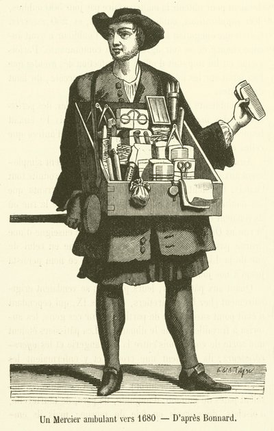 1680年頃の旅行中のメルシエ(彫刻) 作： French School
