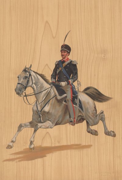 馬に乗った正体不明の兵士 作： French School