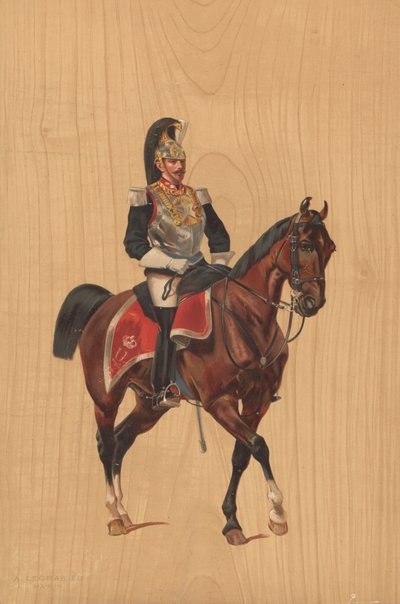 馬に乗った正体不明の兵士 作： French School