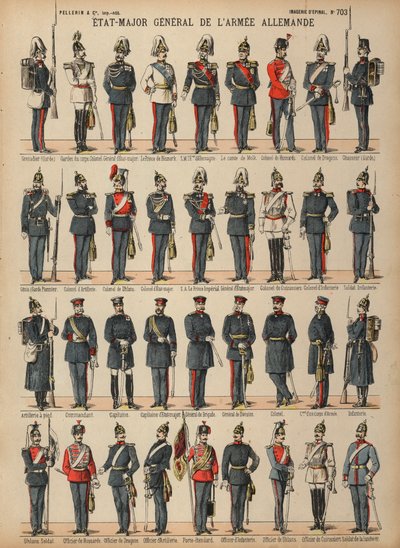 ドイツ軍のユニフォーム（カラー彫刻 作： French School