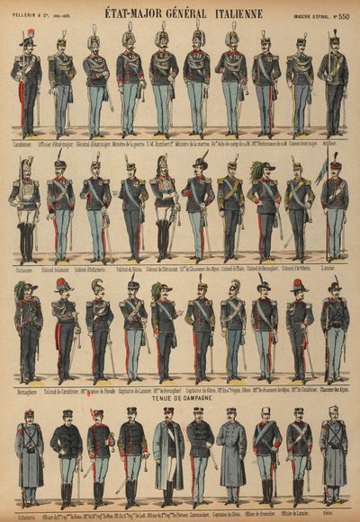 イタリア軍の軍服（カラー図版 作： French School