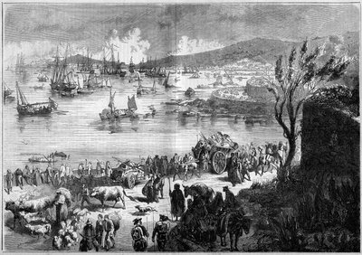 イタリア連合 - ジュゼッペ・ガリバルディ（1807-1882）率いる千人隊、赤シャツ隊の遠征 - ガエテの包囲戦 作： French School