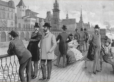 1900年のパリ万国博覧会：各国の通り道。 作： French School