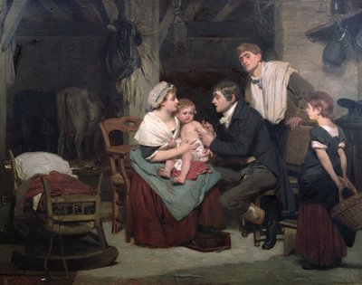 天然痘に対するワクチン接種、1800年頃 作： French School