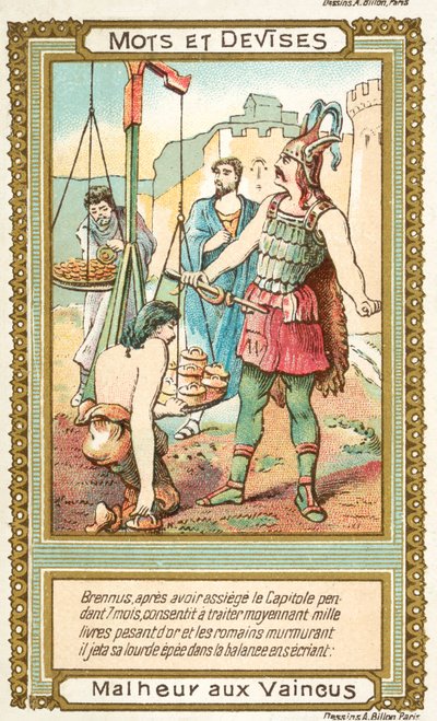 Vae Victis (Woe to the conquered) (chromolitho) 作： French School