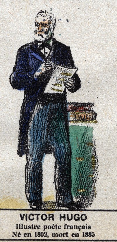 ヴィクトル・ユーゴー（1802-1885）、フランスの作家。Galeriede Kings and Queens of France and illustrious characters from 1643 to 1895」では、エピナルのイメージ。 作： French School
