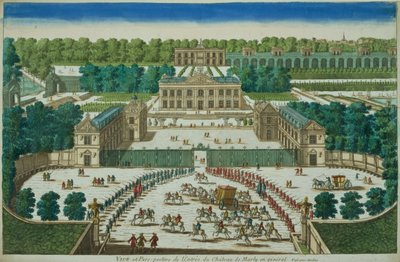 アントワーヌアヴェリーネ（1691-1743）によって刻まれたマルリー城への入り口の眺めと展望 作： French School