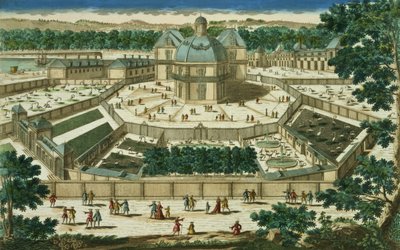 アントワーヌアヴェリーヌ（1691-1743）によって刻まれたヴェルサイユのサロン・ド・ラ・メナジェリーの眺めと展望 作： French School