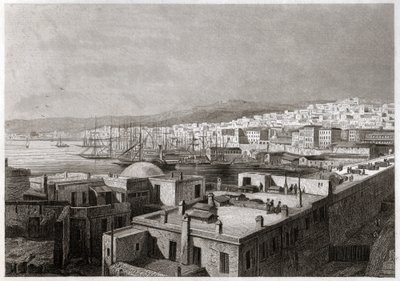 アルジェの眺め。(エングレービング、1850年頃) 作： French School