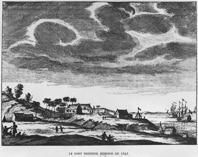 1642年にモーリシャスのフレデリクヘンドリック要塞のビュー、ルランド王立ローランドボナパルト（1858-1924）1890年のルプレミアエタブリスメントニーランダイスモーリスのイラスト 作： French School