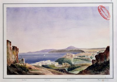 古いカスバからのオランの眺め、1830年頃（紙にトイレ） 作： French School