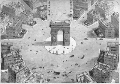建築家M.Wibailleが描いたパリのエトワール広場の風景。 作： French School