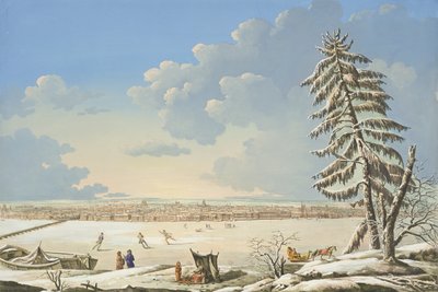 パリc.1850で公開されたサンクトペテルブルクの眺め（手描きのリソ） 作： French School