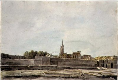 南フランスの町並みの眺め 1800年頃 （紙に水彩画） 作： French School