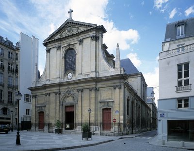 パリのヴィクトワールのノートルダム大聖堂の眺め。 作： French School