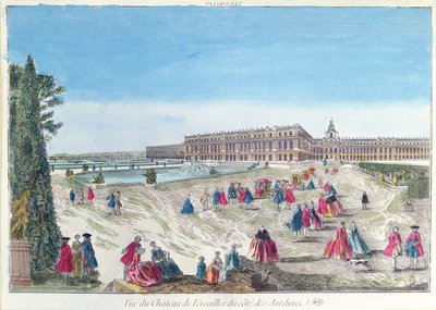 庭園からのベルサイユ宮殿の眺め 作： French School