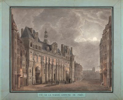 1790-95年のパリのメゾンコミューンの眺め（紙にトイレ） 作： French School