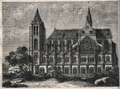 View of Saint-Victor (Saint Victor) 1811年に破壊された元正教会（アウグスティニアン）の修道院 - Jacques Antoine Dulaure著「Physical, civil and moral history of Paris: from the earliest historical times to the present day」に掲載されたエングレーヴィング。 作： French School