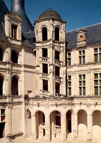 主階段の眺め、1519-46 作： French School