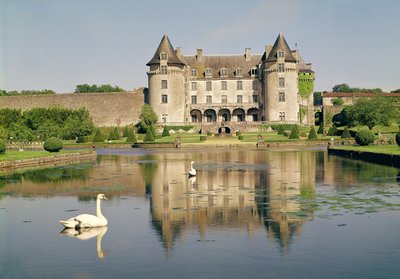 シャトーの西側ファサードの眺め 作： French School