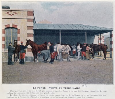 兵士の兵舎への訪問、1897年（カラー写真、カラー写真後） 作： French School