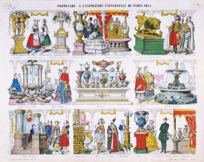 1855年の万博博覧会への訪問者 作： French School