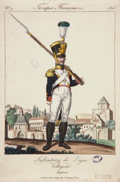 フランス軍の線状歩兵のヴォルティジュール no.9 作： French School