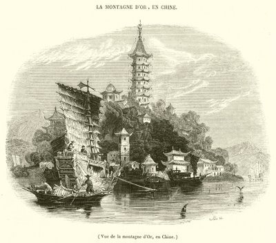 中国・金山の眺め（彫刻 作： French School